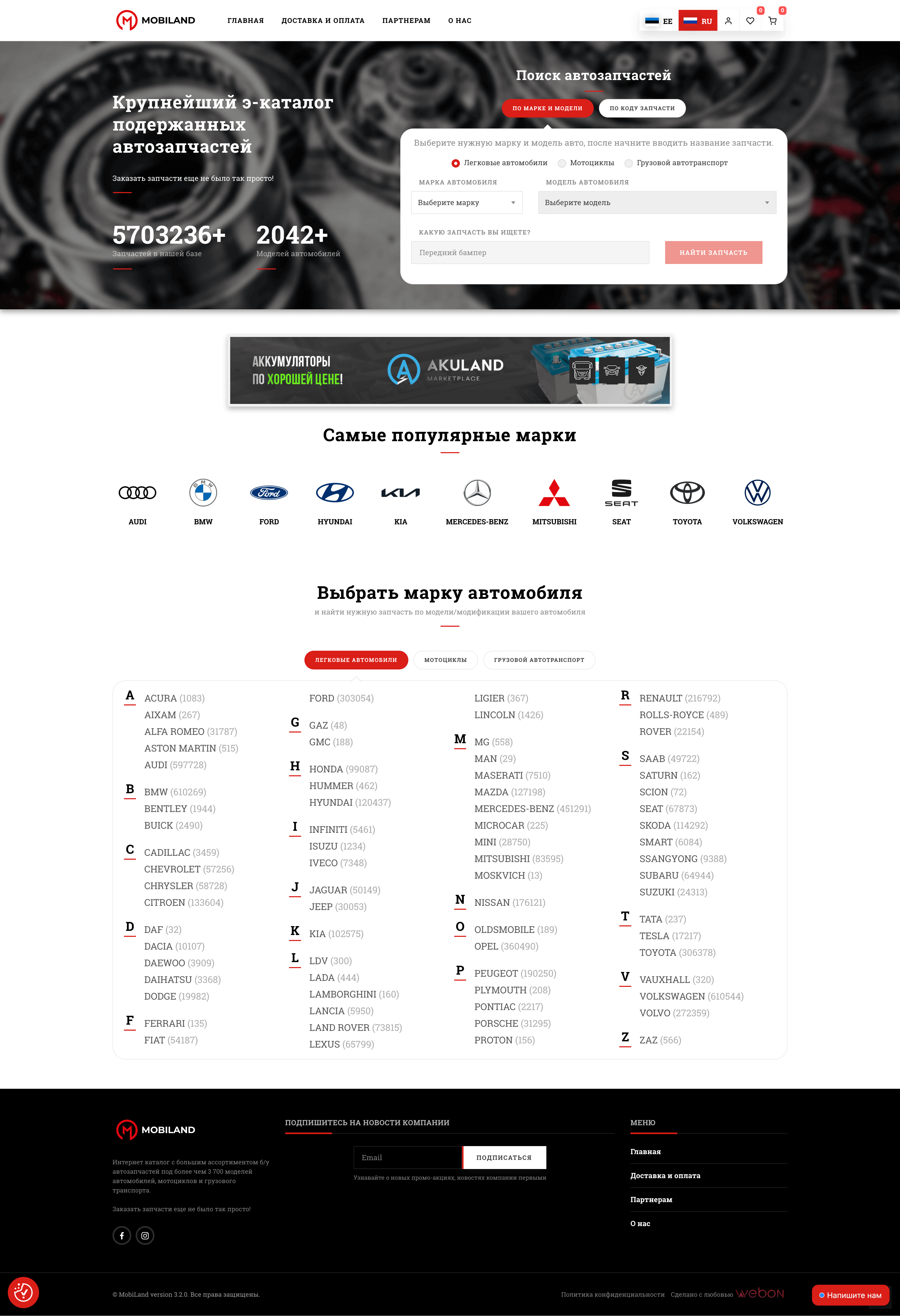 MobiLand – Крупнейший э-каталог подержанных автозапчастей